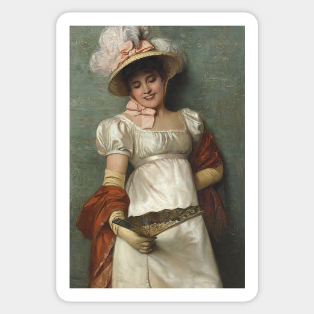 A Fair Maiden by Giovanni Costa Sticker by Classic Art Stall